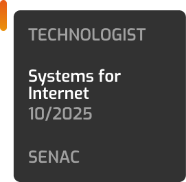 Degree in Technology in Internet Systems at Senac São Paulo with graduation expected for October 2025